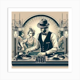 Deco Dj Art Print