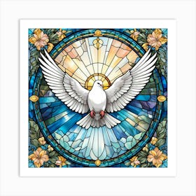 Holy Spirit Dove Stained Glass #3 Art Print