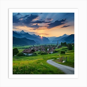 Tour Tourism Europa Field Small Town Community Village Agriculture Idylli Traditional Tranq (6) Art Print