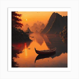 Sunset In The Mountains Art Print