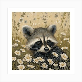 Baby Raccoon Fairycore Painting 4 Art Print