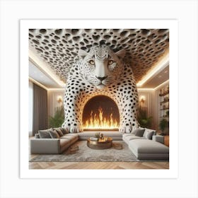 Leopard Living Room Art Print