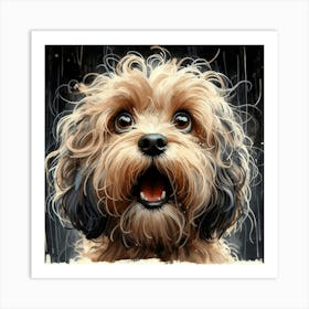 Dog In The Rain 3 Art Print