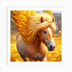 Horse In Yellow Mood Art Print