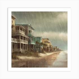 Rainy Day At The Beach Art Print