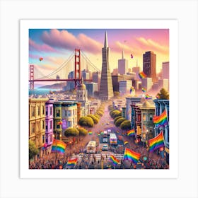 Rainbow City Art Print