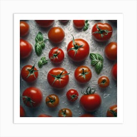 Tomatoes And Basil 1 Art Print