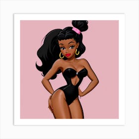 Black Girl In A Bikini Art Print