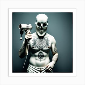 Skeleton Tattoo Artist Art Print