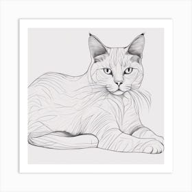 Minimalism Masterpiece, Trace In Cat + Fine Gritty Texture + Complementary Pastel Scale + Abstract + (2) Art Print