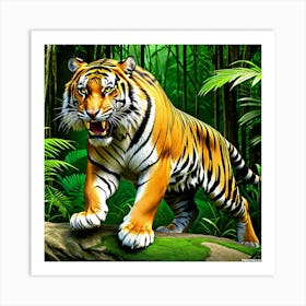 Tiger In The Jungle 3 Art Print