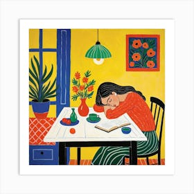 Sleep At The Table Art Print