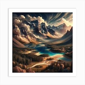 Lake In The Mountains 1 Art Print