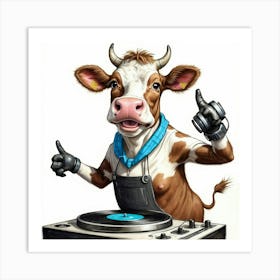 Cow Dj 6 Art Print