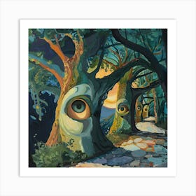 The Trees have Eyes Oil Painting Art Print