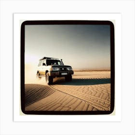 Jeep In Desert (1) Art Print