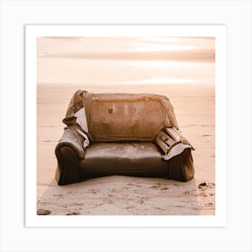 Abandoned Couch On The Beach Art Print