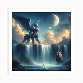 Lion And Griffin Art Print