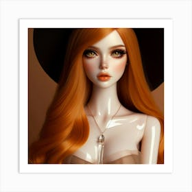 Doll With Long Red Hair Art Print