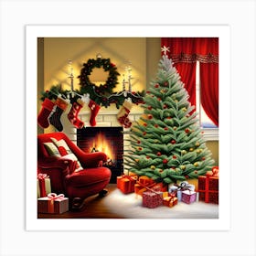 A Cozy Christmas Art Print