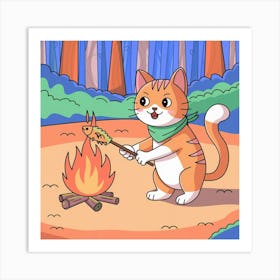 An Illustration Of An Orange Cat Cooking 9twr Edvsdatrjpbrbpksq 33gxhqmjrumvntrjshfuyq Art Print