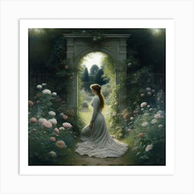 Girl In A Garden 16 Art Print