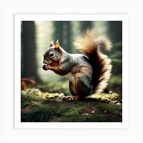 Squirrel In The Forest 220 Art Print