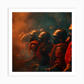 Roman Soldiers With Swords Art Print