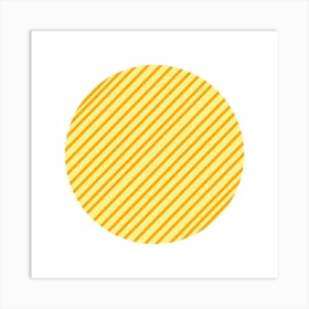 Yellow Striped Circle Art Print