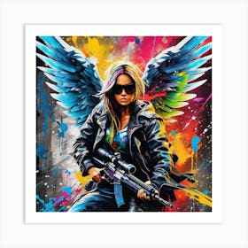 Angel With Gun Art Print