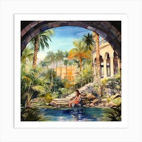 Pool In The Desert Art Print