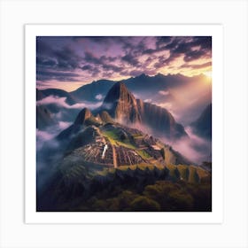 Sunrise At Machu Picchu Art Print
