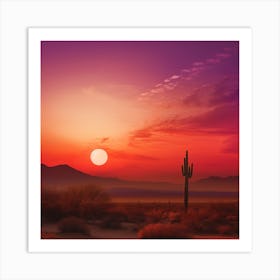 Sunset In The Desert Art Print