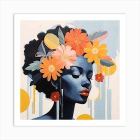 Floral woman Art Print