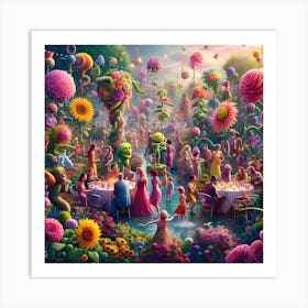 Alice'S Garden 1 Art Print