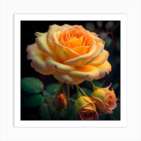 Illuminating A Delicate Bouquet Of Roses 3 Art Print