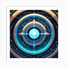 Futuristic Compass Art Print