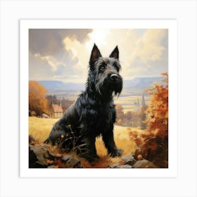 Scottish Terrier In Autumn Countryside Art Print