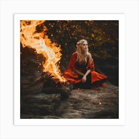 Fairy By The Fire Art Print