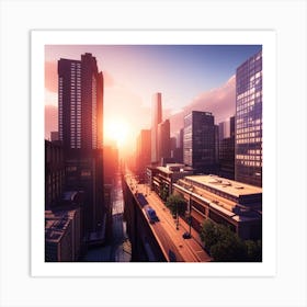 Sunset In The City Art Print