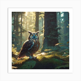 Owl In The Forest 226 Art Print