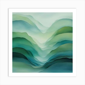 'Green Mountains' Art Print