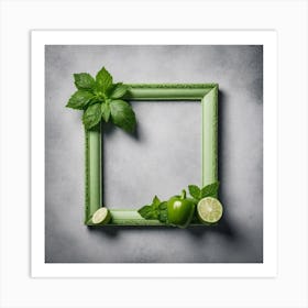Green Frame With Lime And Mint Art Print