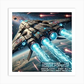 A High Tech, Sci Fi Scene Featuring The Tidebreake (1) Art Print