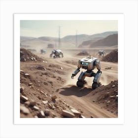 Robots In The Desert Art Print