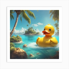 0 Giant Rubber Duck Floating In The Ocean With A Sma Esrgan V1 X2plus Art Print