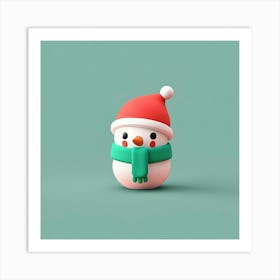 Christmas Snowman Art Print