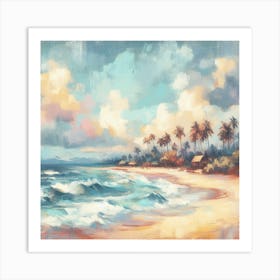 Beach At Sunrise Art Print