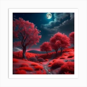 Red Landscape Art Print