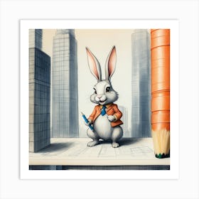 Rabbit In A Suit 58 Art Print